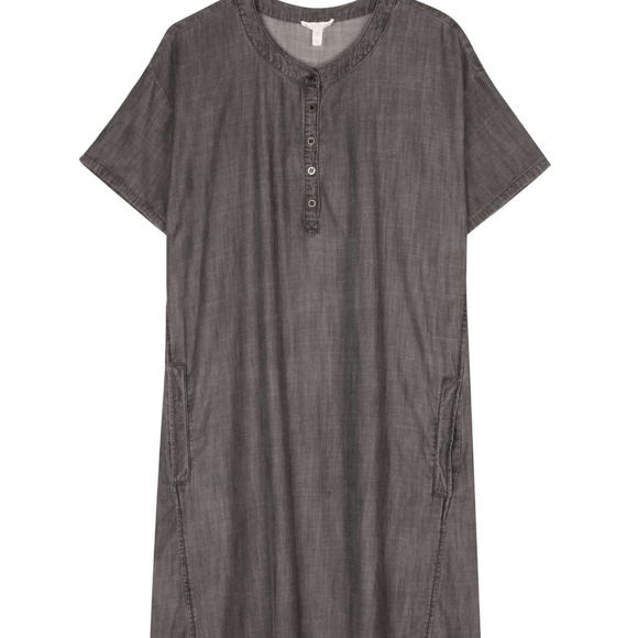 EILEEN FISHER DK GREY ORGANIC COTTON DENIM DRESS SZ. M - Picture 1 of 12